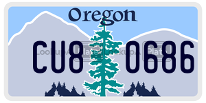CU80686 license plate in Oregon