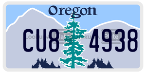 CU84938  license plate in OR