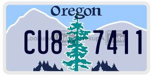 CU87411 license plate in Oregon