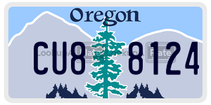 CU88124  license plate in OR