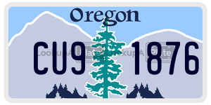 CU91876  license plate in OR