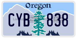 CYB838  license plate in OR