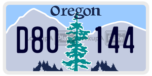 D80144  license plate in OR