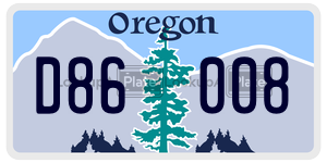 D86008  license plate in OR