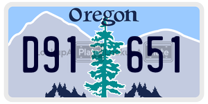 D91651  license plate in OR