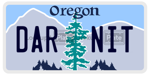 DARNIT  license plate in OR