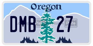 DMB27 license plate in Oregon