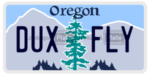 DUXFLY  license plate in OR