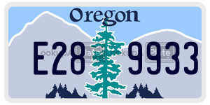 E289933  license plate in OR