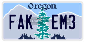 FAKEM3  license plate in OR