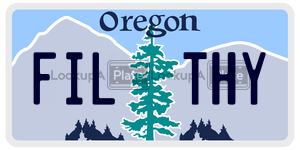 FILTHY  license plate in OR