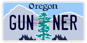GUNNER  license plate in OR