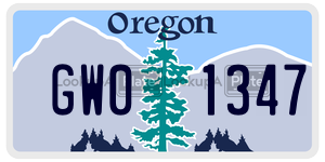GW01347 license plate in Oregon