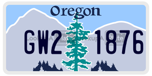 GW21876 license plate in Oregon