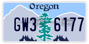 GW36177 license plate in Oregon