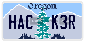HACK3R  license plate in OR