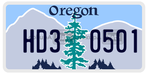 HD30501 license plate in Oregon