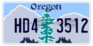 HD43512  license plate in OR