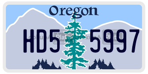 HD55997  license plate in OR