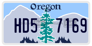 HD57169  license plate in OR