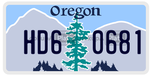 HD60681  license plate in OR