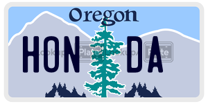HONDA  license plate in OR