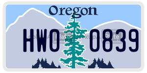 HW00839  license plate in OR