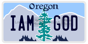 IAMG0D license plate in Oregon