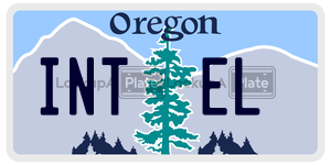 INTEL  license plate in OR