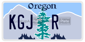 KGJR  license plate in OR
