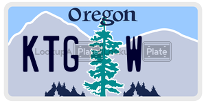 KTGW  license plate in OR