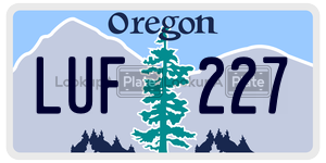LUF227 license plate in Oregon