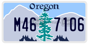 M467106 license plate in Oregon