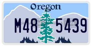 M485439  license plate in OR