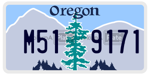 M519171  license plate in OR