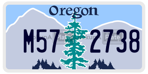 M572738  license plate in OR
