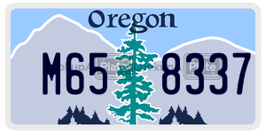 M658337 license plate in Oregon
