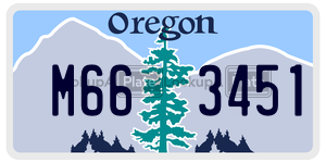 M663451 license plate in Oregon