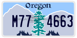 M774663  license plate in OR