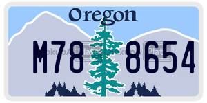 M788654  license plate in OR