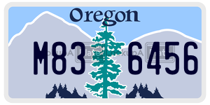 M836456  license plate in OR