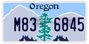 M836845  license plate in OR