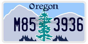 M853936 license plate in Oregon