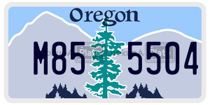 M855504  license plate in OR