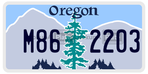 M862203  license plate in OR