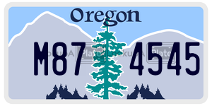 M874545  license plate in OR