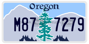 M877279 license plate in Oregon