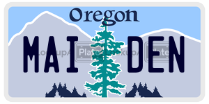 MAIDEN  license plate in OR