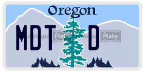 MDTD license plate in Oregon