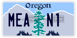 MEAN1 license plate in Oregon